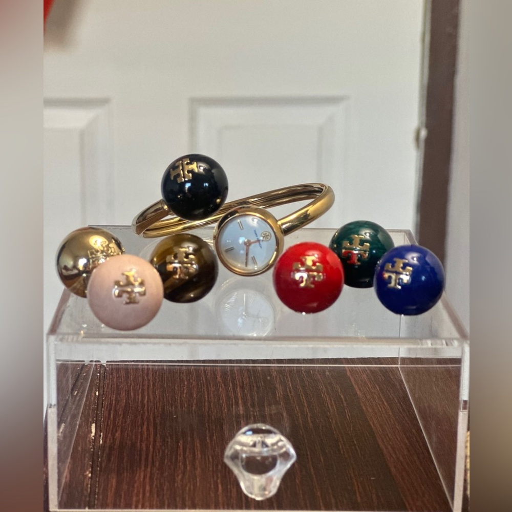 Tory Baruch gold watch with 7 interchangeable magnet spheres!
